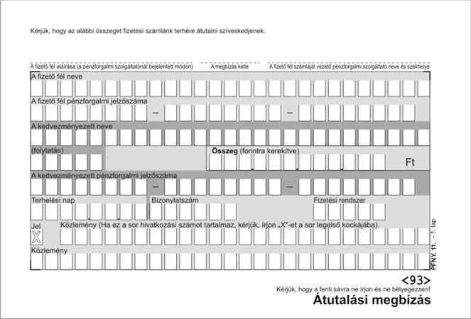 Nyomtatvány, átutalási megbízás, kézi, 500x2, A6, VICTORIA PAPER 