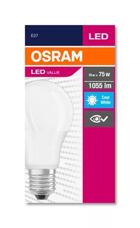 LED izzó, E27, gömb, A60, 10W, 1055lm, 4000K (HF), OSRAM 