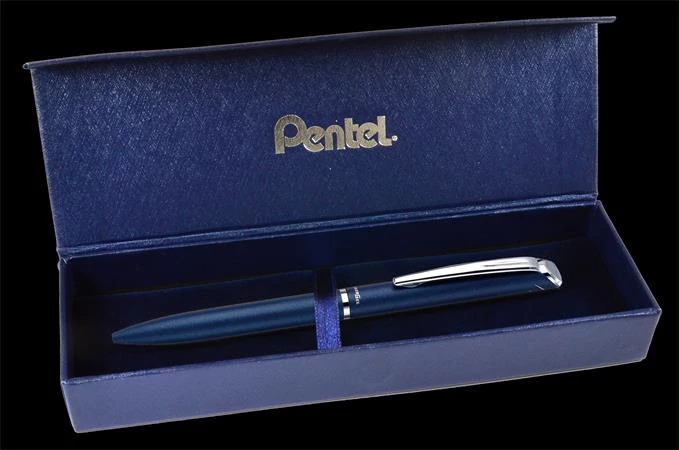 Zseléstoll, 0,35 mm, rotációs, diplomatakék tolltest, PENTEL 