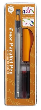Töltőtoll, 0,5-2,4 mm, narancssárga kupak, PILOT 