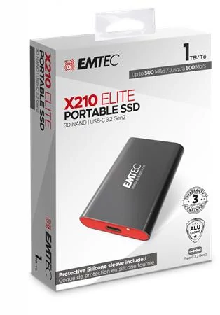 SSD (külső memória), 1TB, USB 3.2, 500/500 MB/s, EMTEC 