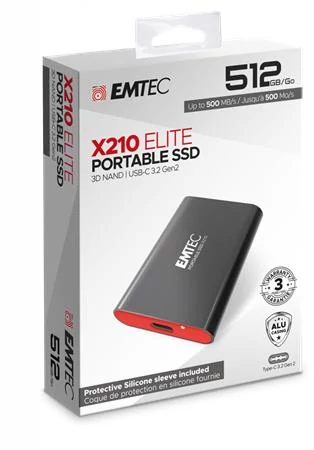 SSD (külső memória), 512GB, USB 3.2, 500/500 MB/s, EMTEC 