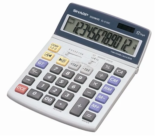 Számológép, asztali, 12 számjegy, SHARP 