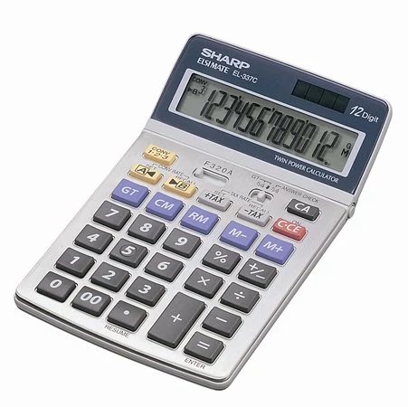 Számológép, asztali, 12 számjegy, SHARP 