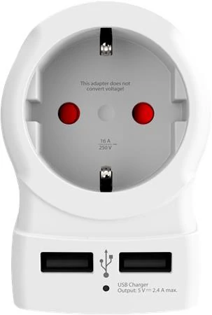 Adapter, Egyesült Királyságba utazóknak, USB, földelt, SKROSS
