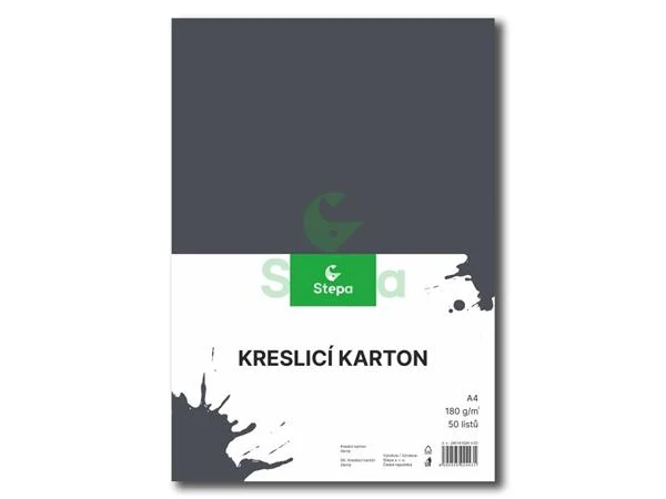 Rajzlap, A4, 180g, 50 lap, STEPA, fekete