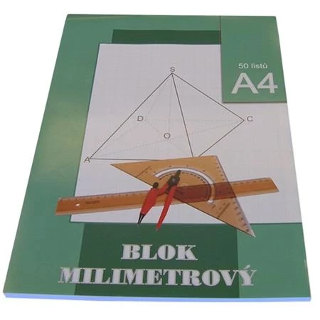 Milliméter papír, A4, 50 lap, STEPA