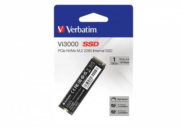 SSD (belső memória), 1TB, PCIe NVMe M2, 3300/1300 MB/s, VERBATIM 