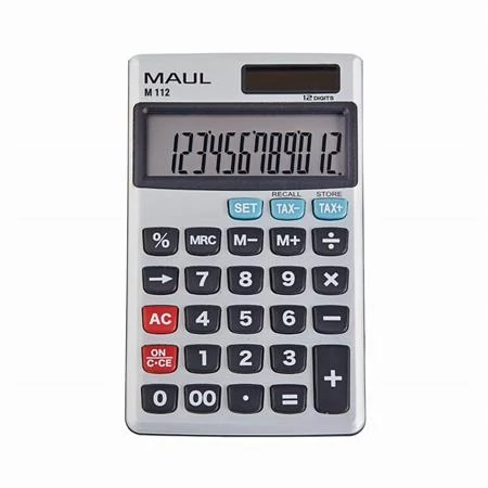 Zsebszámológép, 12 számjegy, fém előlap, MAUL 