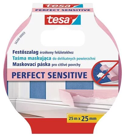 Festő- és mázolószalag, érzékeny felületekhez, 25 mm x 25 m, TESA 