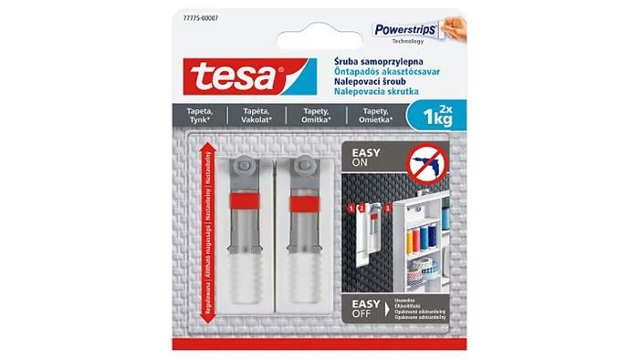Akasztócsavar, öntapadó, állítható, TESA 