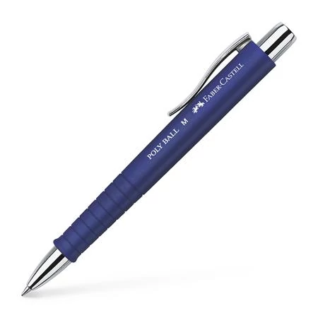 Golyóstoll, 0,5 mm, nyomógombos, kék tolltest, FABER-CASTELL 