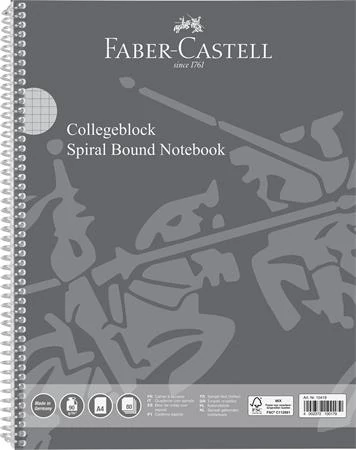 Spirálfüzet, A4, kockás, 80 lap, perforált, lyukasztott, FABER-CASTELL