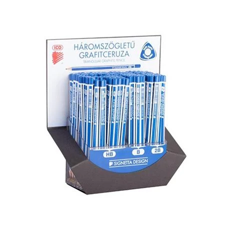 Grafitceruza display, háromszögletű, HB,B,2B, ICO 