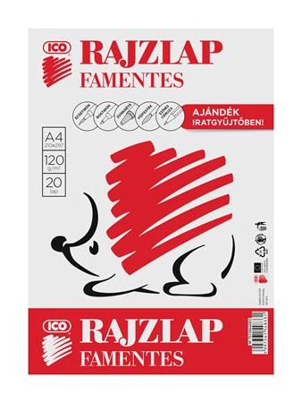 Rajzlap, famentes, A4, 120 g/m2, ICO 