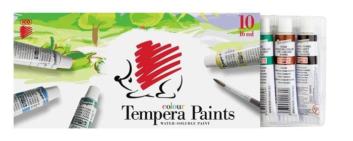 Tempera készlet, 10 darabos, ICO 