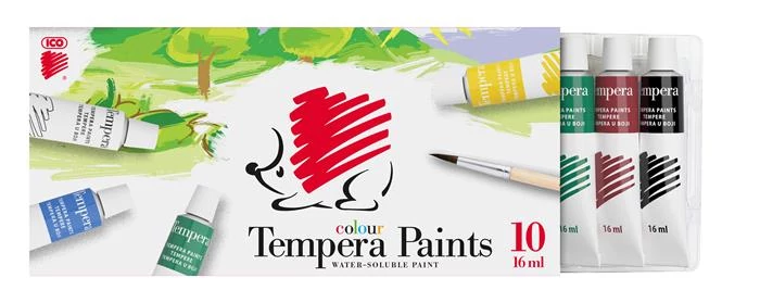 Tempera készlet, 10 darabos, ICO 