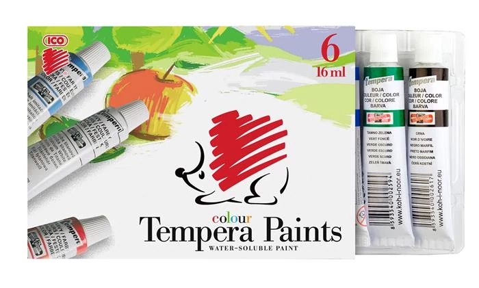 Tempera készlet, 6 darabos, ICO 