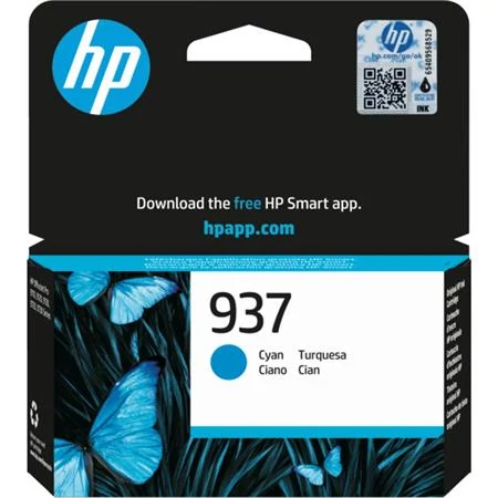 4S6W2NE Tintapatron, Officejet Pro 9120e, 9130e nyomtatókhoz, HP 937, cián, 800 oldal