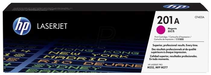 CF403A Lézertoner Color LaserJet Pro M252, M277 nyomtatóhoz, HP 201A, magenta, 1,4k