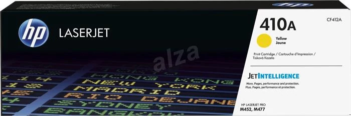 CF412A Lézertoner ColorLaserJet M452/477 nyomtatókhoz, HP 410A, sárga, 2,3k