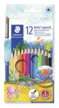 Akvarell ceruza készlet, hatszögletű, ecsettel, STAEDTLER 