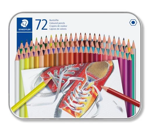 Színes ceruza készlet, hatszögletű, fém dobozban, STAEDTLER 