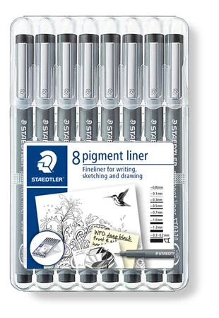 Tusfilc készlet, 8 különböző vonalvastagság, STAEDTLER 
