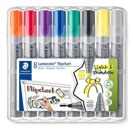 Flipchart marker vegyes készlet, 2/2-5 mm, STAEDTLER 