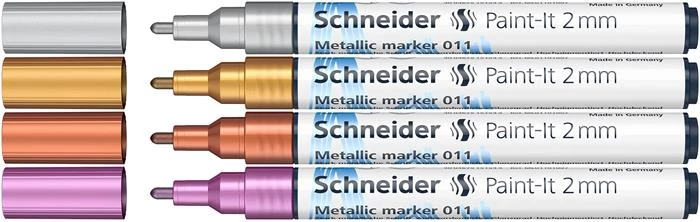Metálfényű marker készlet, 2 mm, SCHNEIDER 