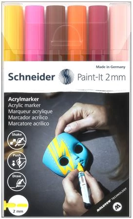 Dekormarker készlet, akril, 2 mm, SCHNEIDER 
