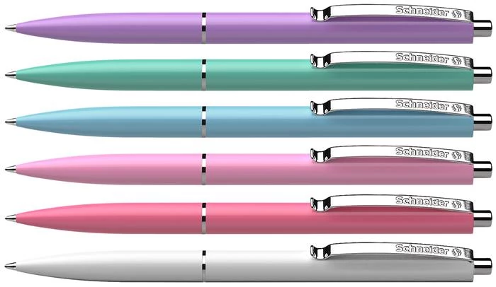 Golyóstoll, 0,5 mm, nyomógombos, vegyes pasztelt tolltest, SCHNEIDER 