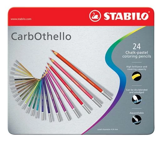 Pasztell ceruza készlet, kerek, fém doboz, STABILO 