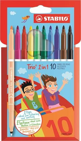 Filctoll készlet, 0,5-2 mm, kétvégű, STABILO 