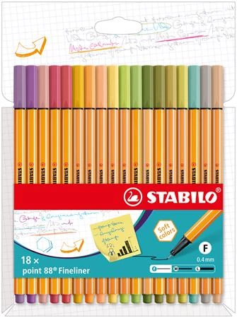 Tűfilc készlet, 0,4 mm, STABILO 