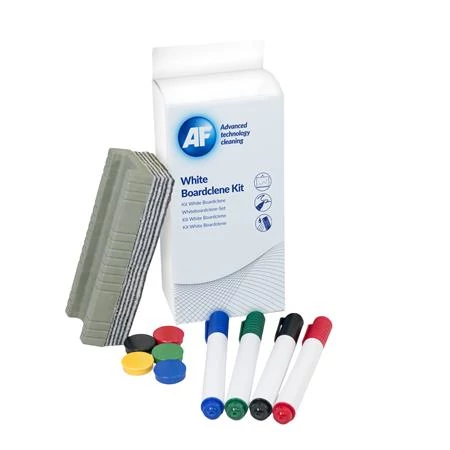 Tisztítófolyadék, táblához, szivaccsal, törlőkendővel, mágnessel, táblafilccel, 125 ml, AF 