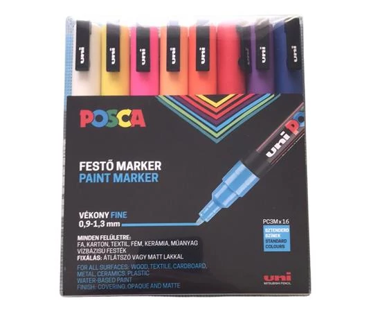 Dekormarker készlet, 0,9-1,3 mm, UNI 