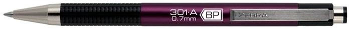 Golyóstoll, 0,24 mm, nyomógombos, mályva tolltest, ZEBRA 
