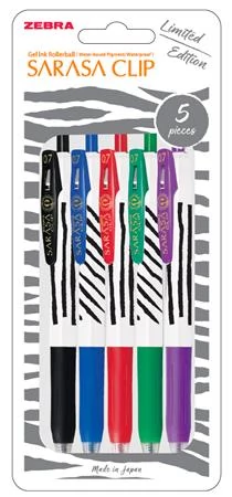 Zseléstoll készlet, 0,33 mm, nyomógombos, csíkos test, ZEBRA 