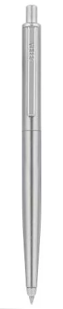 Golyóstoll, 0,24 mm, nyomógombos, ezüst színű klip, ezüst tolltest, ZEBRA 