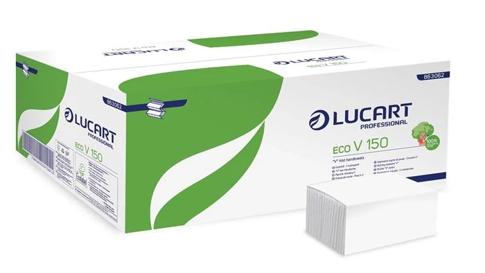 Kéztörlő, Z/V hajtogatott, 2 rétegű, LUCART, 