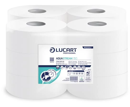 Toalettpapír, 2 rétegű, nagytekercses, 150 m, 19 cm átmérő, LUCART 