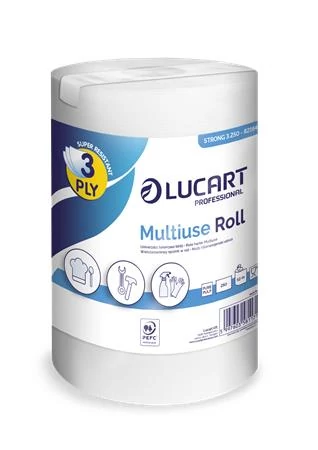 Törlőkendő, tekercses, univerzális, belső adagolású, 3 rétegű, LUCART 