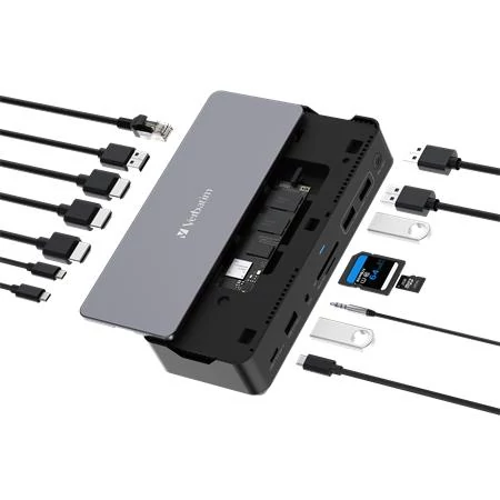 Dokkoló, 15 port, USB-C host, 256GB SSD meghajtóval, VERBATIM 