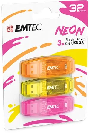 Pendrive, 32GB, 3 db, USB 2.0, EMTEC 