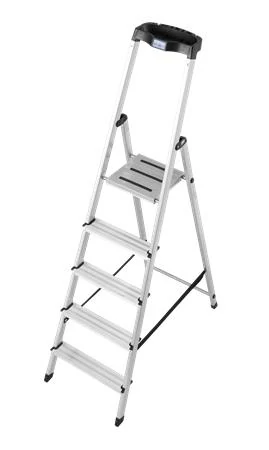 Állólétra, 5 lépcsőfokos, alumínium, KRAUSE 