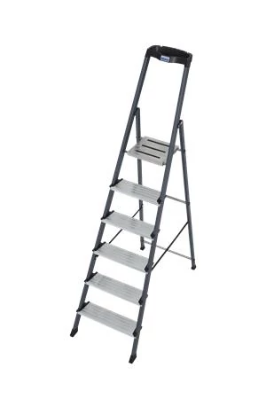 Állólétra, 6 lépcsőfokos, eloxált, KRAUSE 