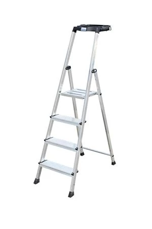 Állólétra, 4 lépcsőfokos, alumínium, Multigrip-system, KRAUSE 