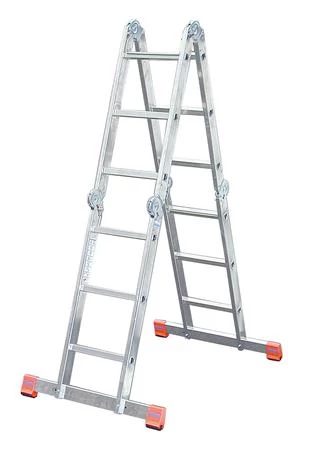 Csuklós létra, univerzális, 4x3 lépcsőfok, alumínium, KRAUSE 