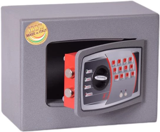 Bútorszéf, elektronikus zár, 6 l, 220x280x150 mm, TECHNOMAX 